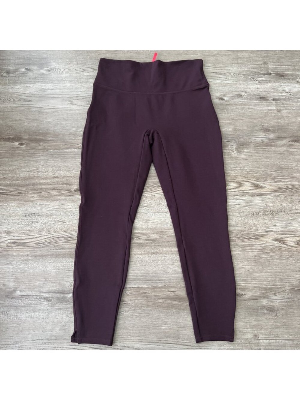 Spanx Ponte Ankle Leggings‎ Womens Medium Brandywine Plum Split Hem